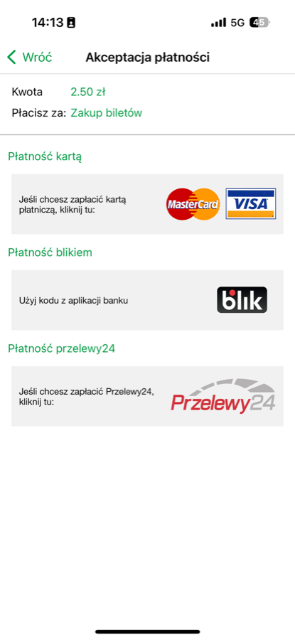 Płatność w aplikacji
